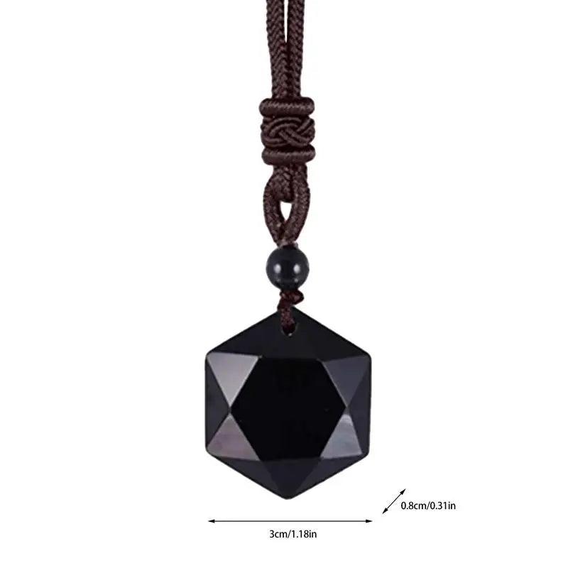 Colar Obsidian Hexagram - Vitalidade Zenith